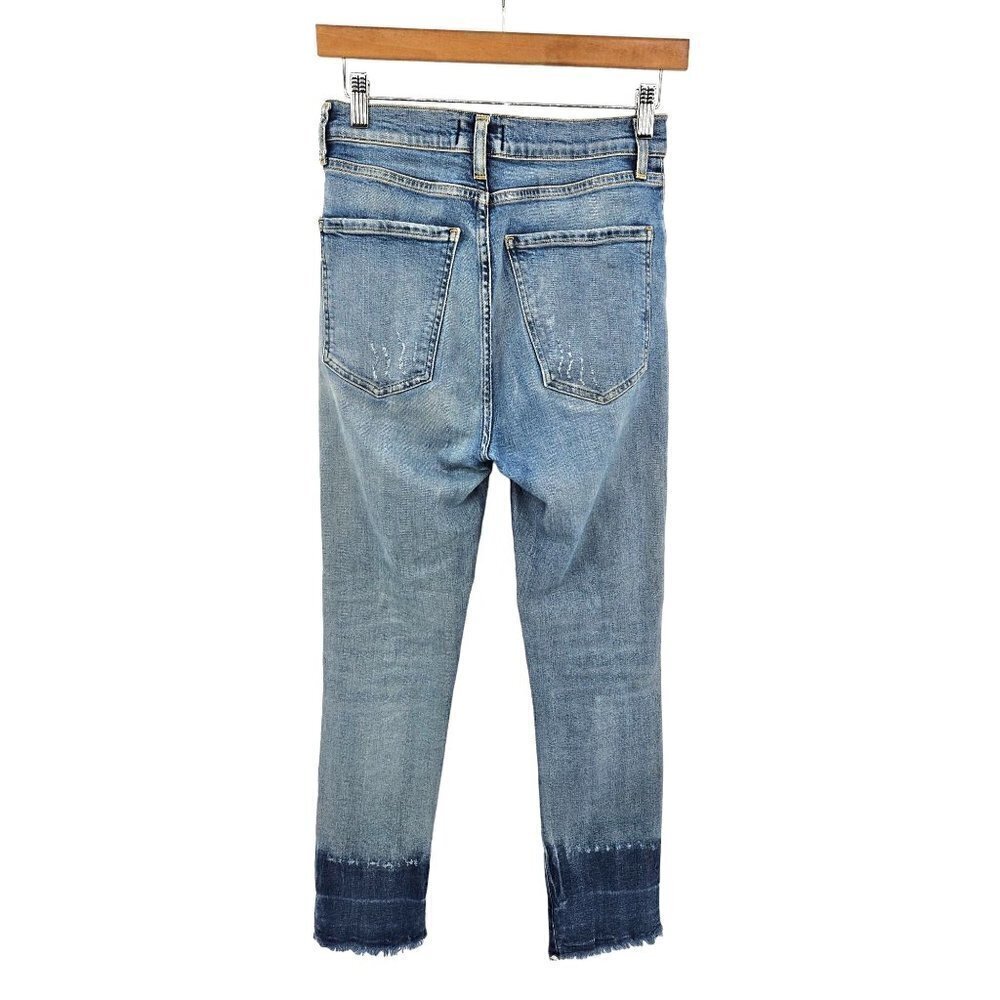 AGOLDE Ruby Super High Rise Jeans 26 Cropped Strght 2 Tone Coastal Cowgirl Rodeo - Picture 4 of 10